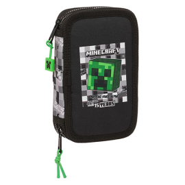 Double pencil case & stationery set (28 pieces) - Creeper - Minecraft 15th birthday 