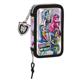 Double pencil case & stationery set (28 pieces) - Monster High 