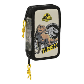 Double pencil case & stationery set (28 pieces) - T-rex - Warning - Jurassic World 