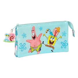 Triple Flat Pencil Case - Bob & Patrick & Gary - Stay Positive - SpongeBob 