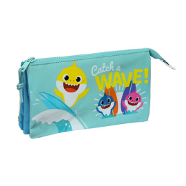 Triple flat pencil case - Catch a wave! - Surfing - Baby Shark 