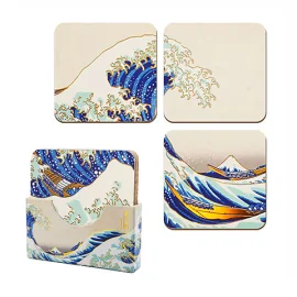 Set of 4 coasters - The Great Wave off Kanagawa 