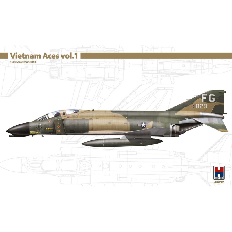 Hobby 2000: 1/48; F-4C Phantom II - Vietnam Aces vol.1 (Academy + Cartograf + Masks) Model kit 