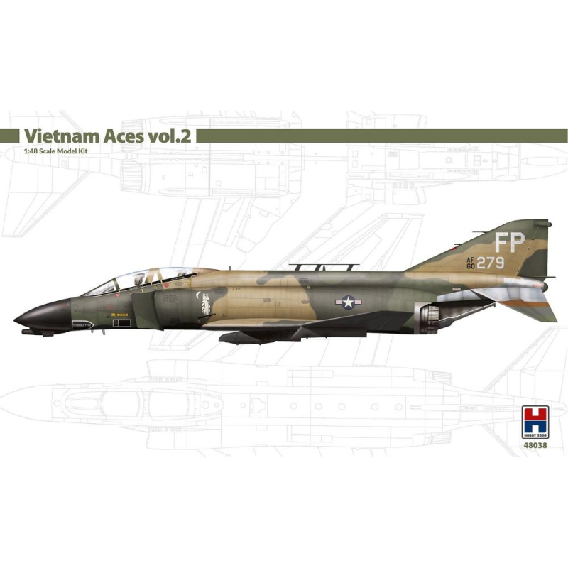 Hobby 2000: 1/48; F-4D Phantom II - Vietnam Aces vol.2 (Academy + Cartograf + Masks) Model kit 