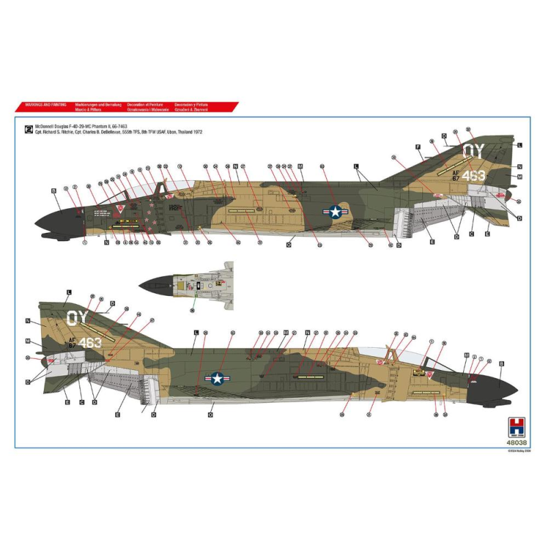Hobby 2000: 1/48; F-4D Phantom II - Vietnam Aces vol.2 (Academy + Cartograf + Masks) Hobby 2000