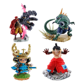 ONE PIECE - Logbox Re Birth Wanokuni - Set 4 Petitrama Statuettes 9cm Figurine 