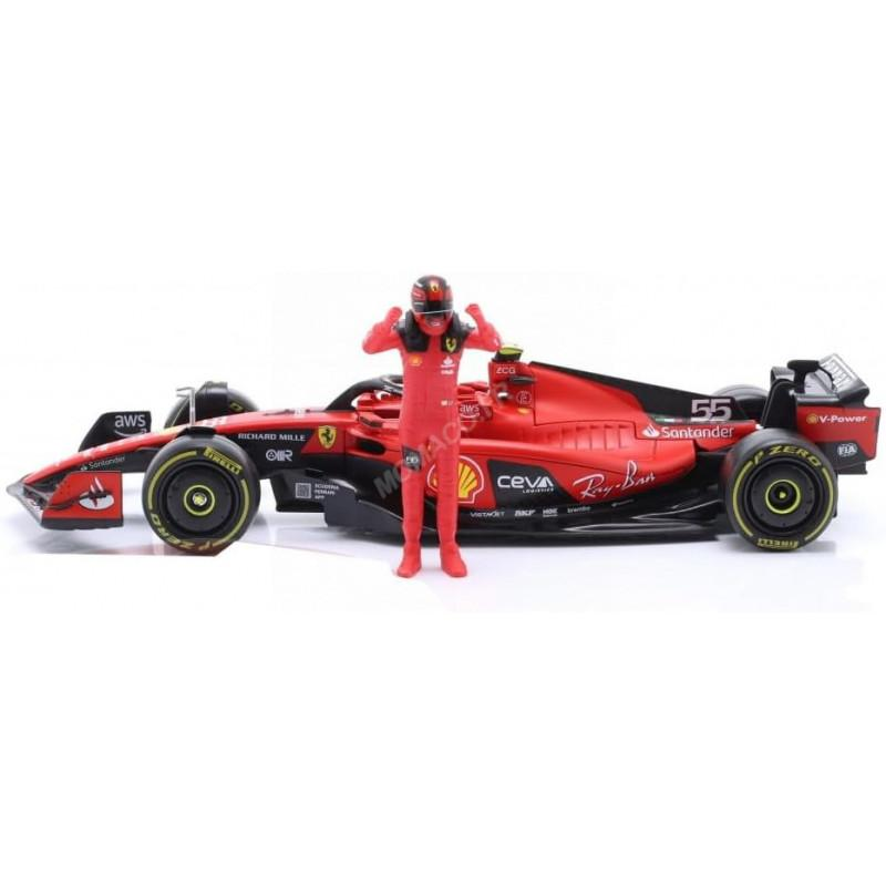 FERRARI F1 F23 TEAM SCUDERIA FERRARI 55 CARLOS SAINZ 2023 WITH DRIVER Die cast 