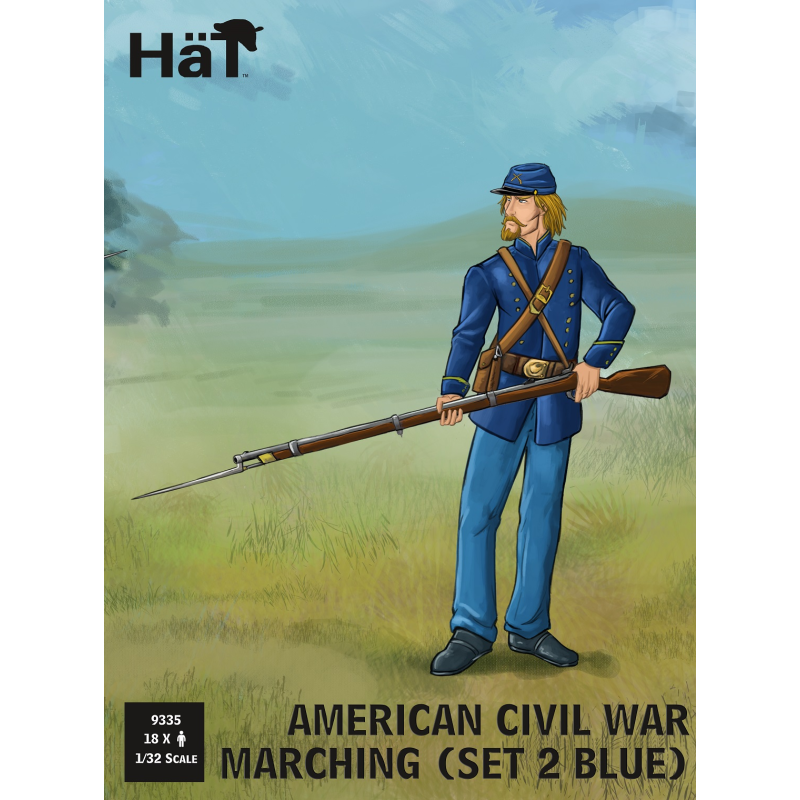 ACW Marching set 2 molded in Dark blue color like ACW Union army Figures 