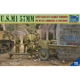 U.S. M1 57mm anti tank Gun early+ 5 Figuren Figures 