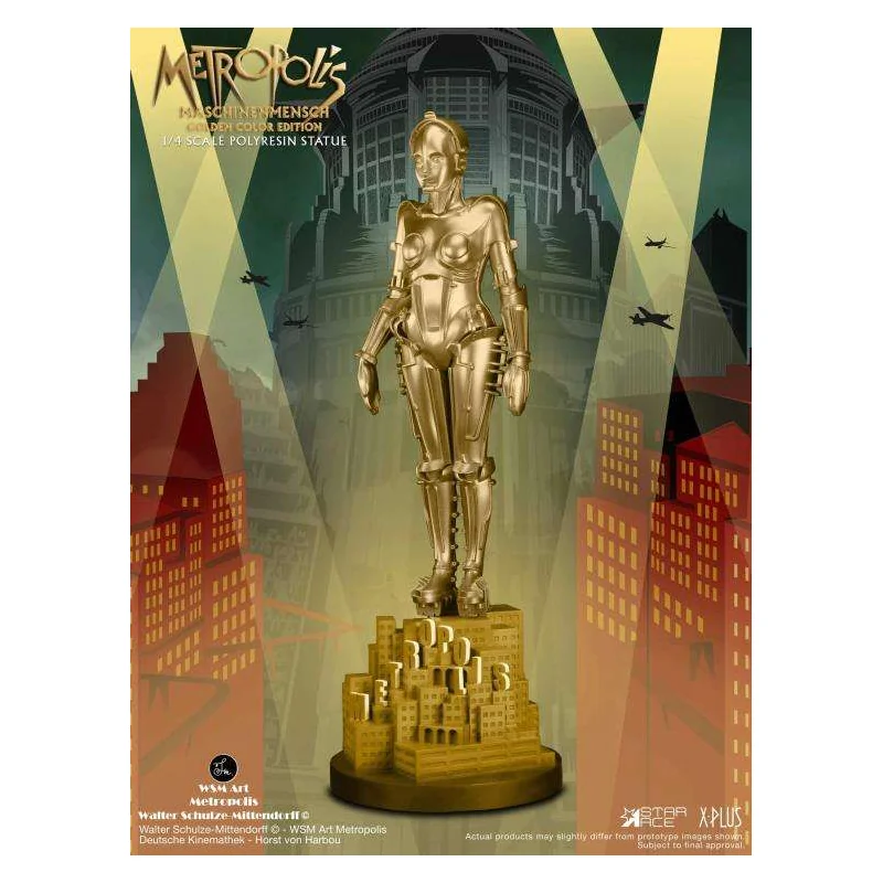 Metropolis Maschinenmensch Gold 1/4 Resin Statue Figurine 