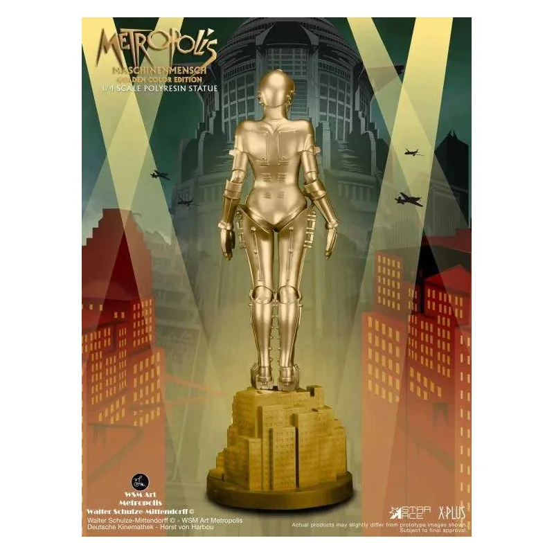 Metropolis Maschinenmensch Gold 1/4 Resin Statue Figurines