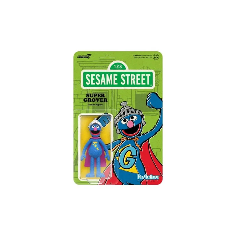 1, Sesame Street ReAction Figure Wave 03 Super Grover 10 cm Figurine 