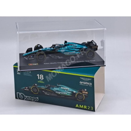 ASTON MARTIN F1 AMR23 TEAM ARAMCO COGNIZANT 18 LAUNCHES STROLL 2023 (PREMIUM PACKAGING WITH HELMET) Die cast 