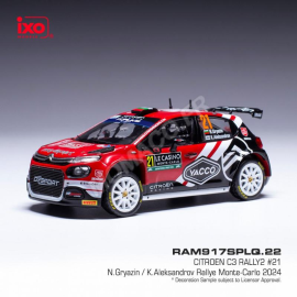 CITROEN C3 RALLYE 2 21 GRYAZIN/ALEKSANDROV WRC RALLYE MONTE-CARLO 2024 Die cast 