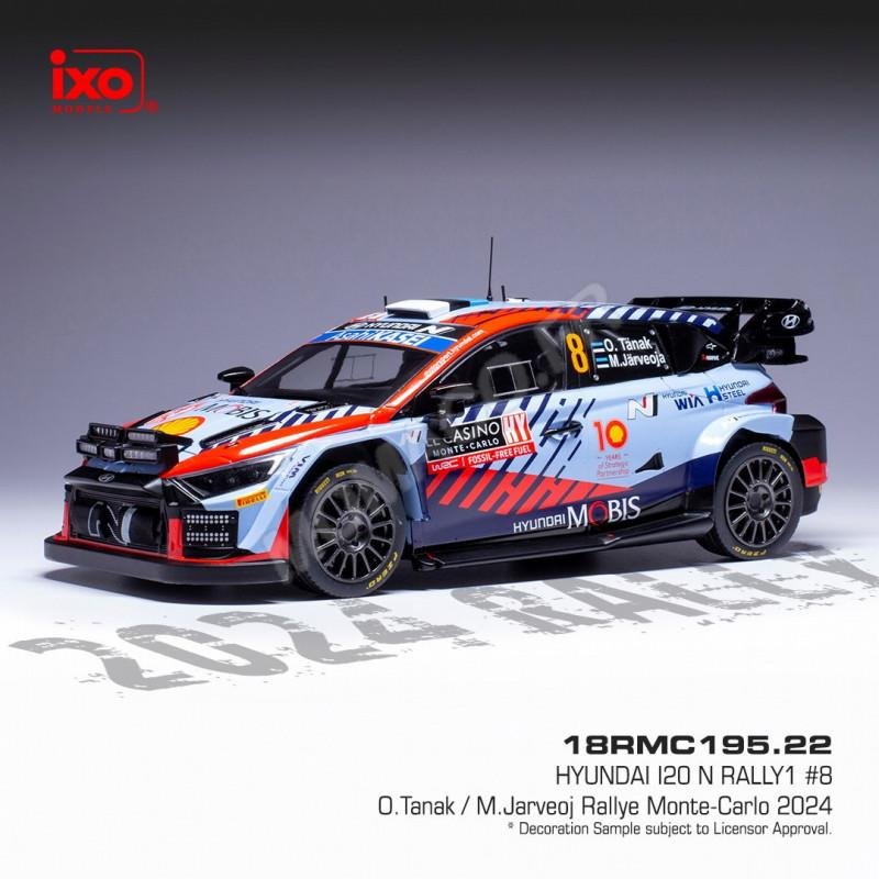 HYUNDAI I20 N RALLY 1 1 TANAK/JARVEOJA WRC RALLYE MONTE CARLO 2024 Die cast 