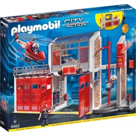 Playmobil 9462 - Large Fire Station With Helicopter 