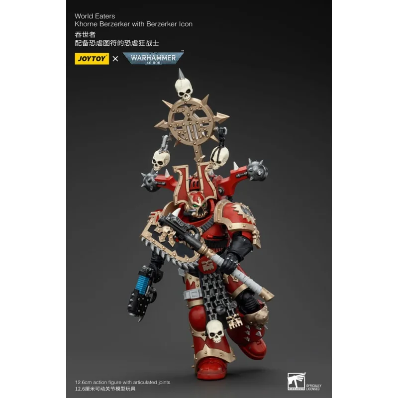 Warhammer 40k Figure 1/18 World Eaters Khorne Berzerker with Berzerker lcon 13 cm