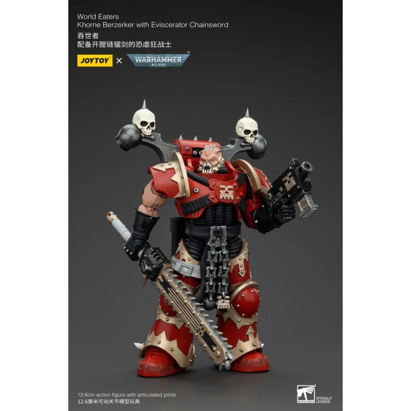 Warhammer 40k Figure 1/18 World Eaters Khorne Berzerker with Eviscerator Chainsword 13 cm Figurines