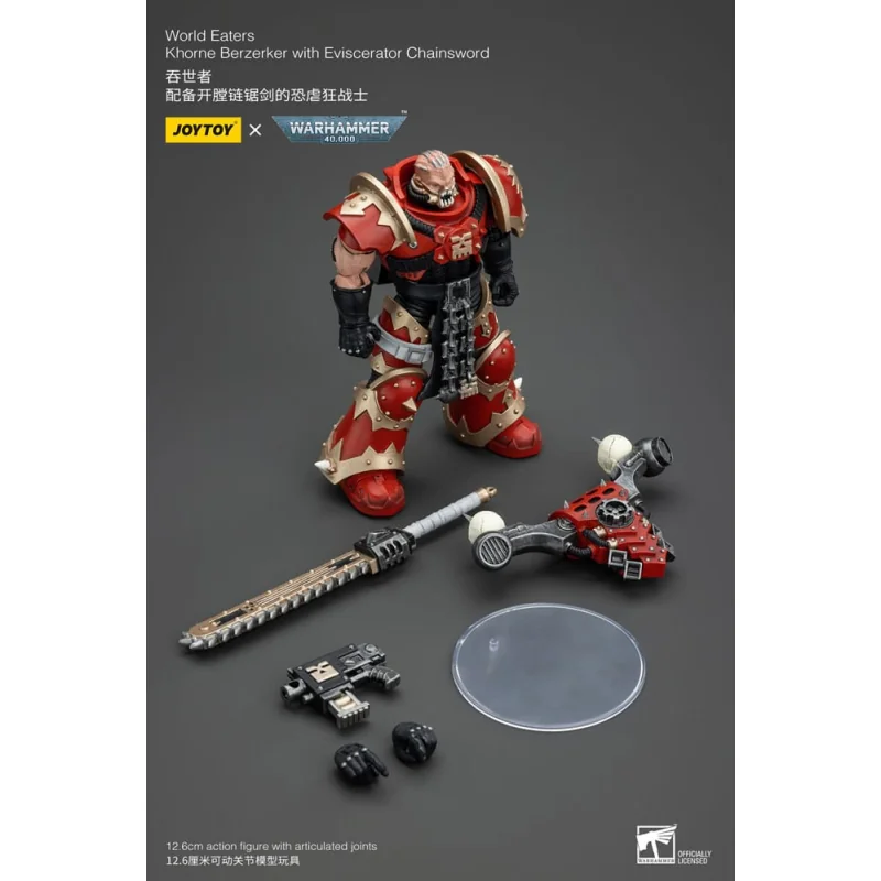 Warhammer 40k Figure 1/18 World Eaters Khorne Berzerker with Eviscerator Chainsword 13 cm