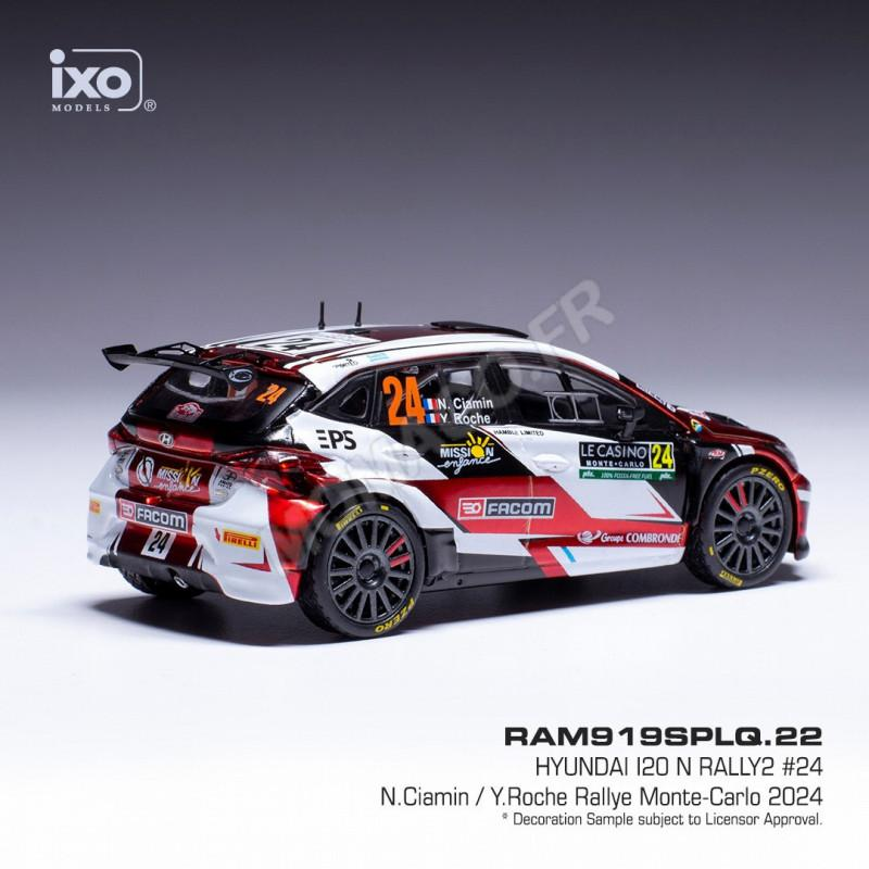 HYUNDAI I20 N RALLY 2 24 CIAMIN/ROCHE WRC RALLY MONTE-CARLO 2024 Diecast model car