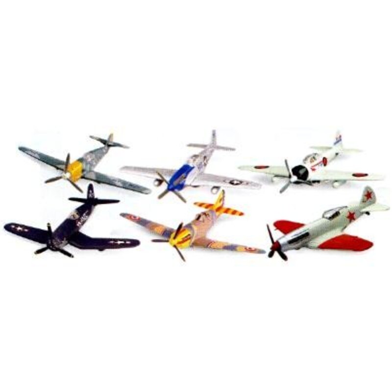 Fighters WW2 (6 types) 1:48 Miniature airplane