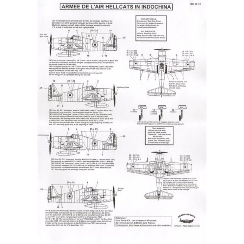 Grumman F6F-5 Hellcat armee de l′air in indochina (4 schemes)