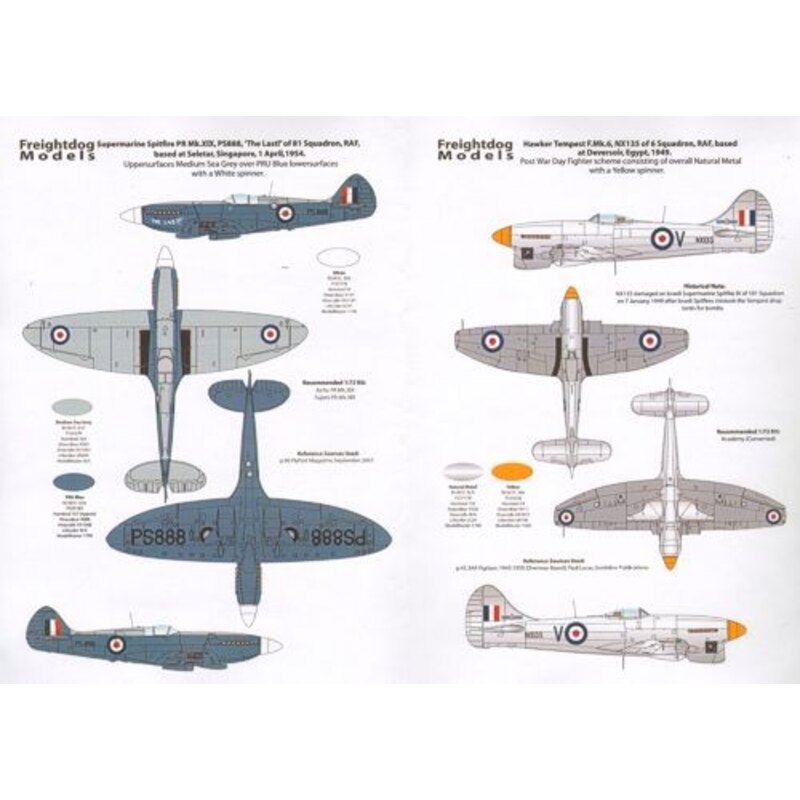 RAF Post-War (7) - Bristol Beaufighter RD805/OB-J 45 Squadron, Malaya 1948, Mosquito FB6 RS679/AU-P 4 Squadron, RAF Celle, West 