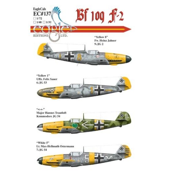 Eagle Cal Decals Decals Messerschmitt Bf 109f 2 Includes ′yello