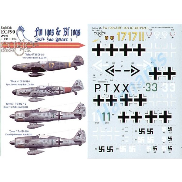 Eagle Cal Decals Decals Messerschmitt Bf 109g And Focke Wulf Fw 190