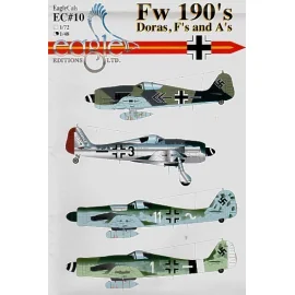 Focke-Wulf Fw 190A/Fw 190D/Fw 190F (4) A-8 -+- Kurt Buhligen JG2; F-8 * Black 3 Eugen Lorcher 5/SG2; D-9 White 1113./JG51; Whit