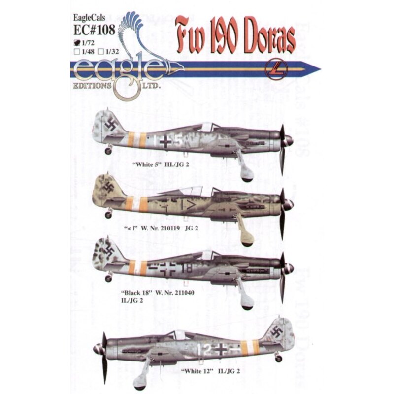 Focke-Wulf Fw 190D-9 Pt 2 (4) White 17 1/JG 2 RLM 75/76/83; Yellow 9 3/JG 2 RLM 75,76,83; Black II Stab jg 2 RLM 74/75/76/83; R