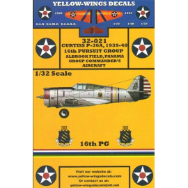 Decals Early Curtiss P-36A Fighter 16th PG Decals for military aircraft