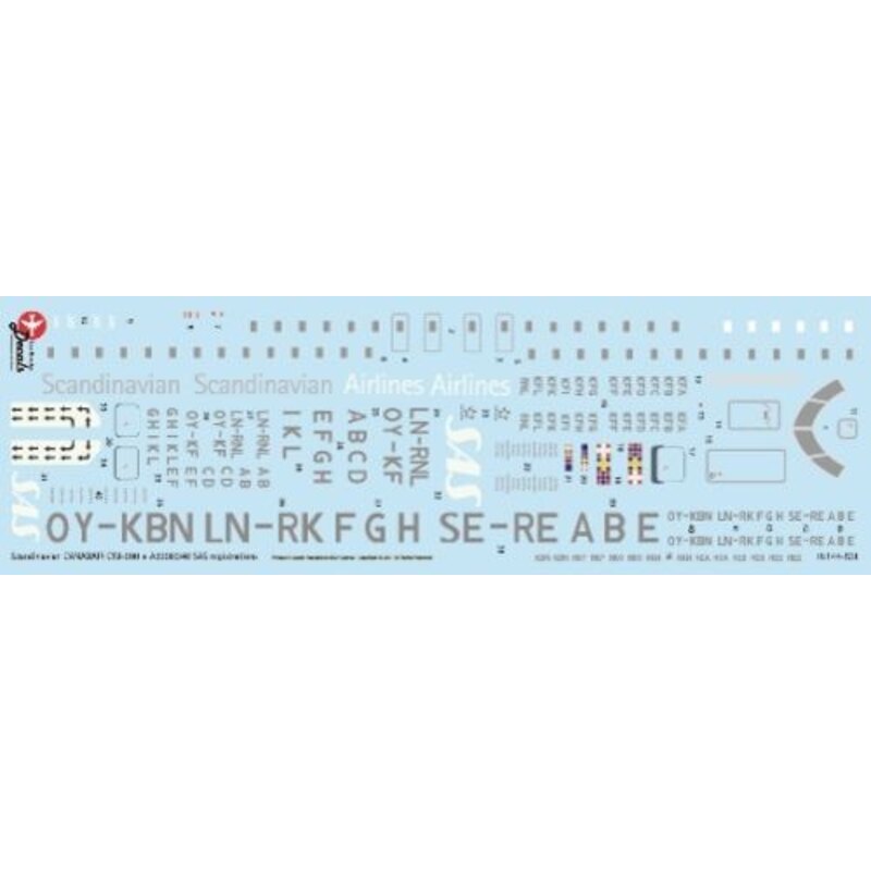 Canadair CRJ-900 SAS Includes 12 registrations and names. Bonus Norwegian and Swedish registrations for SAS A330 and A340 fleet.