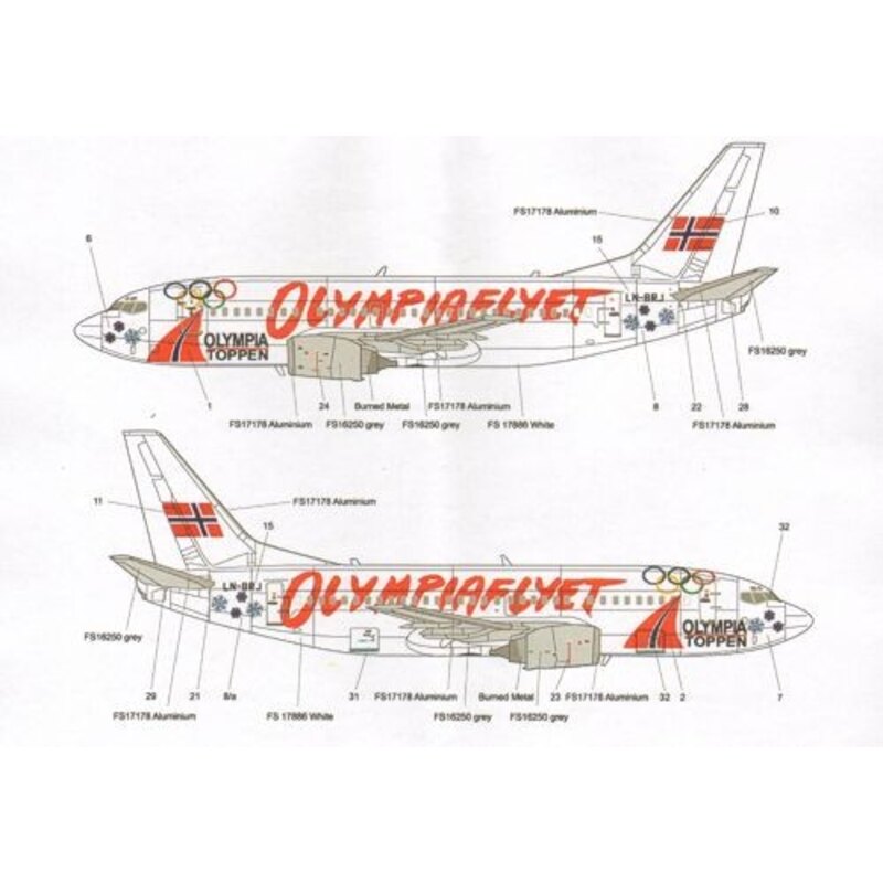 Boeing 737-500 BRATHENS SAFE LN-BRJ winter Olympic Games three special ´Olympiaflyet liveries