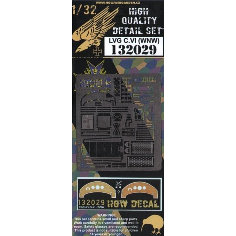 LVG C.VI instrument panel engine detail machine gun detail gun ring detail with instrument panel decal (for Wingnut Wings kits)