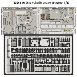Messerschmitt Me 262A-2 Schwalbe exterior PRE-PAINTED IN COLOUR! (designed to be assembled with model kits from Trumpeter)