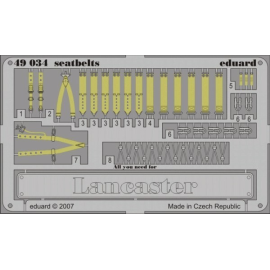 Avro Lancaster Mk.I/III seatbelts PRE-PAINTED IN COLOUR! (designed to be assembled with model kits from Tamiya)