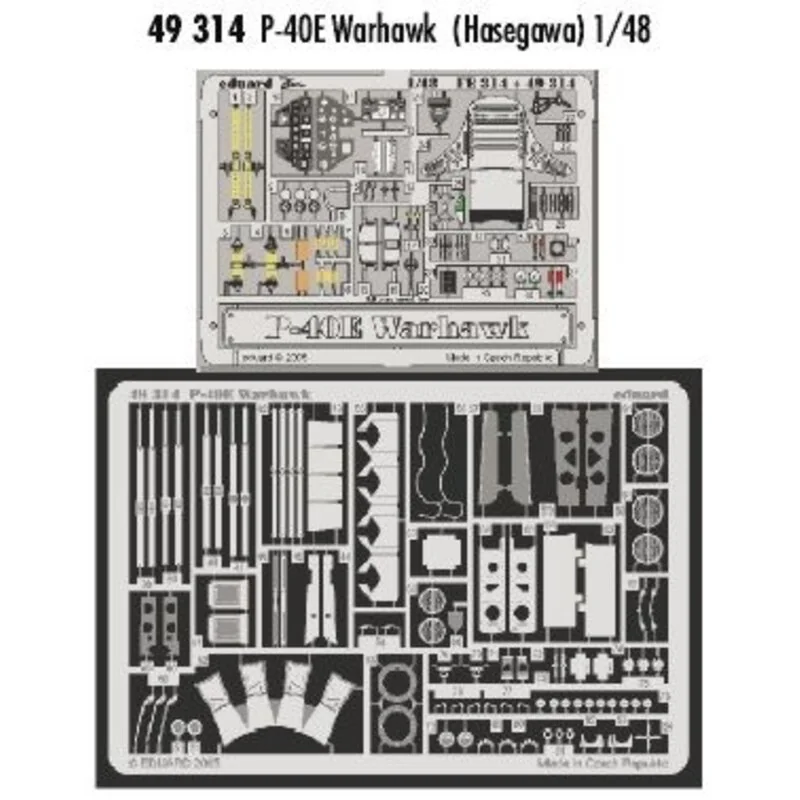 Curtiss P-40E Warhawk PRE-PAINTED IN COLOUR! (designed to be assembled with model kits from Hasegawa)