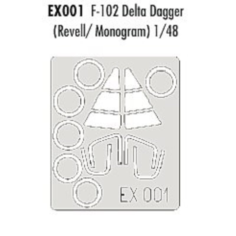 Convair F-102 Delta Dagger canopy and wheels (designed to be assembled with model kits from Monogram and Revell) (made from yell