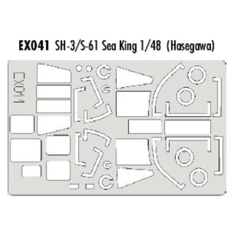 Sikorsky SH-3H/S-61 Sea King canopy and wheels (designed to be assembled with model kits from Hasegawa) (made from yellow Kabuki