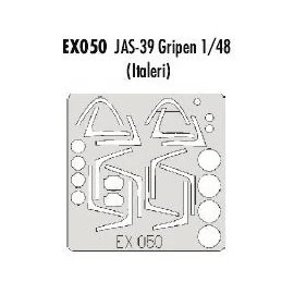 Saab JAS-39 Gripen canopy and wheels (designed to be assembled with model kits from Italeri) (made from yellow Kabuki tape produ