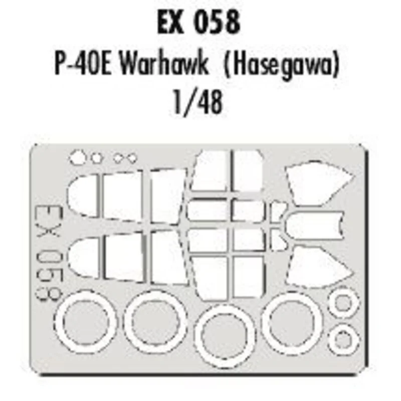 Curtiss P-40E Warhawk canopy and wheels (designed to be assembled with model kits from Hasegawa) (made from yellow Kabuki tape p