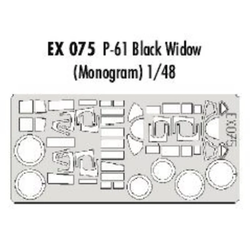 Northrop P-61A/B ′Black Widow′ canopy and wheels (designed to be assembled with model kits from Monogram) (made from yellow Kabu