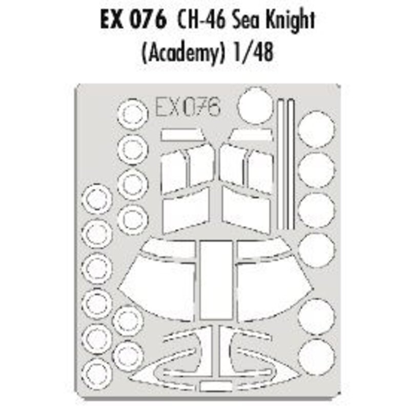 Boeing CH-46 Sea Knight canopy and wheels (designed to be assembled with model kits from Academy) (made from yellow Kabuki tape 