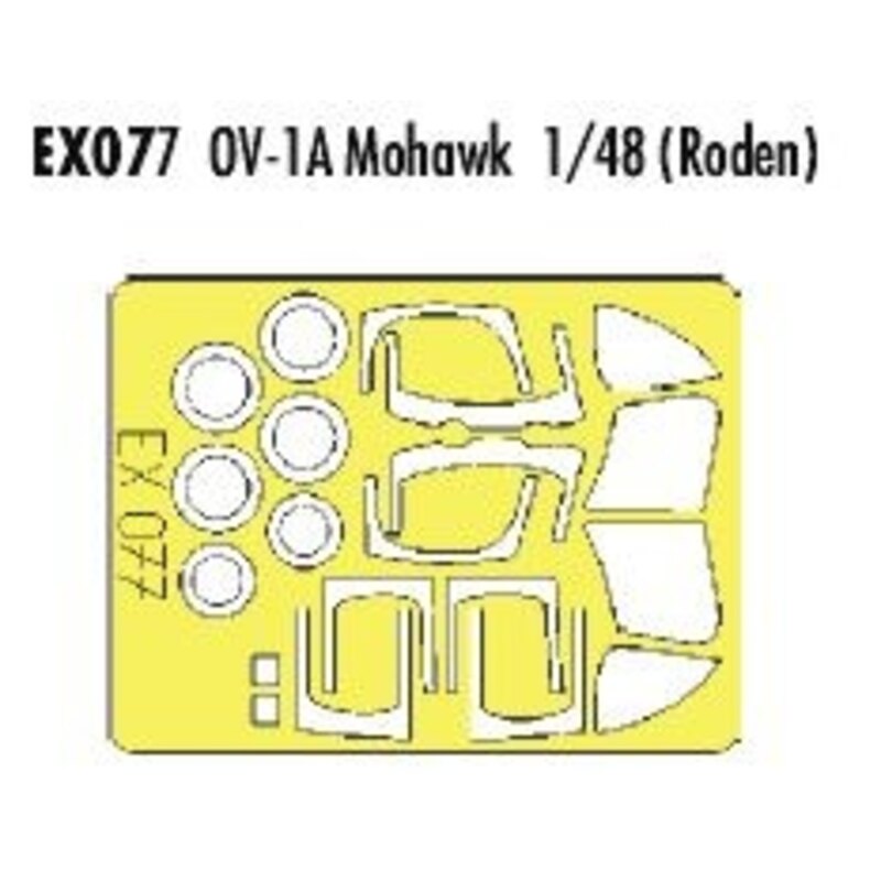 Grumman OV-1A Mohawk canopy fame and wheels etc (designed to be assembled with model kits from Roden) (made from yellow Kabuki t