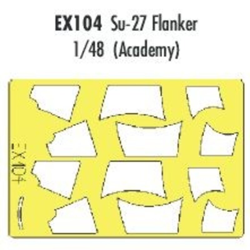 Sukhoi Su-27 Flanker (designed to be assembled with model kits from Academy) (made from yellow Kabuki tape produced in Japan)