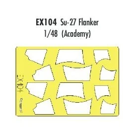 Sukhoi Su-27 Flanker (designed to be assembled with model kits from Academy) (made from yellow Kabuki tape produced in Japan)
