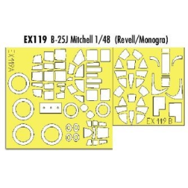 North American B-25J Mitchell (designed to be assembled with model kits from Monogram and Revell) (made from yellow Kabuki tape 