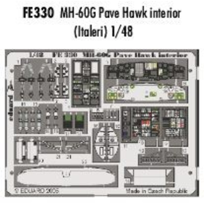 Sikorsky MH-60G Pave Hawk interior PRE-PAINTED IN COLOUR! (designed to be assembled with model kits from Italeri) This Zoom set 