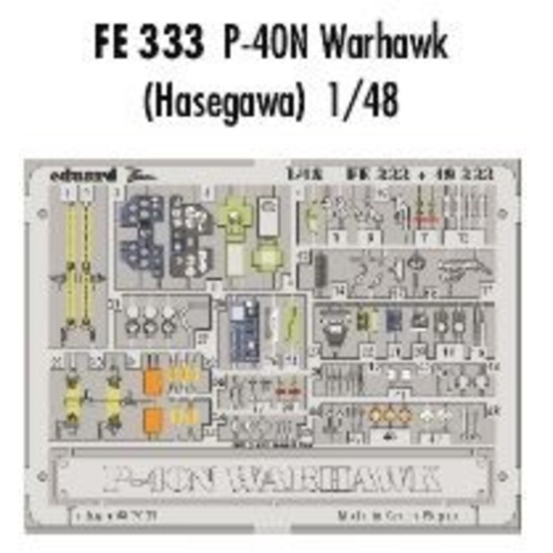 Curtiss P-40N Warhawk PRE-PAINTED IN COLOUR! (designed to be assembled with model kits from Hasegawa) This Zoom set is a simplif